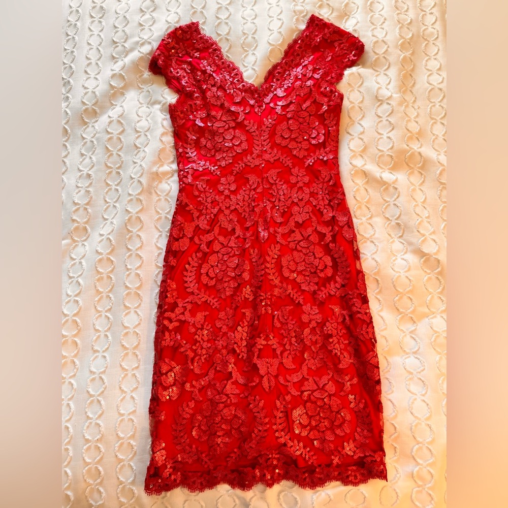 Tadashi Shoji Red Lace Dress